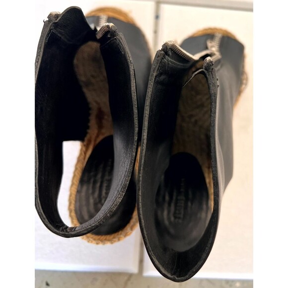 Celine Phoebe Philo Women's Espadrille 6.5 Black Leather Jute Zip Wedge Heel - Picture 13 of 13